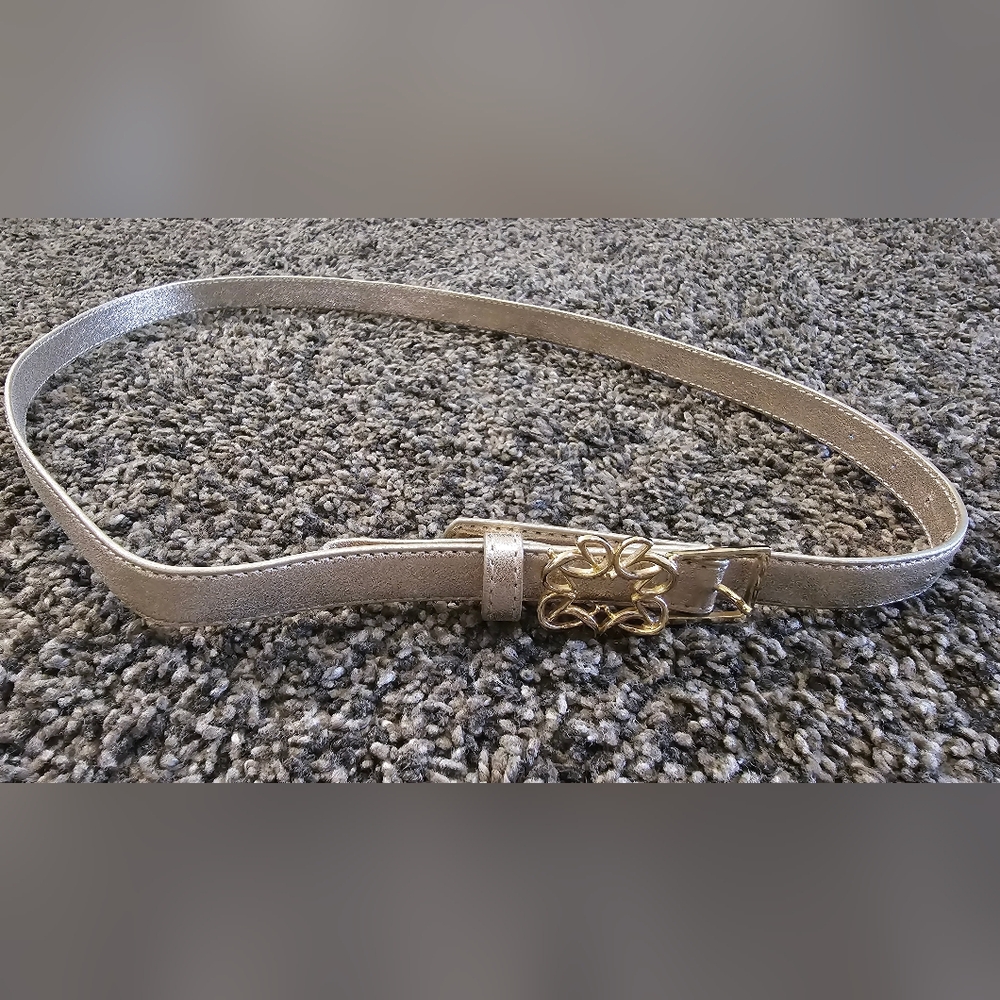 Elie Saab Gold Metallic Belt 36 in Length Size 40